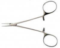 Зажим медицинский кровоостанавливающий Москито, глазной изогнутый,84 мм.